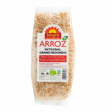 Arroz redondo integral 500gr biogra