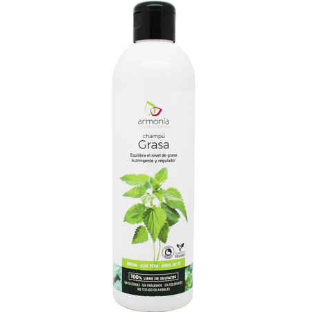 Champu grasa ortiga aloe arbol te 250ml armonia