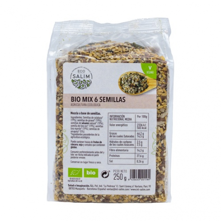 Bio mix 6 semillas 250gr vegano  bio eco-salim