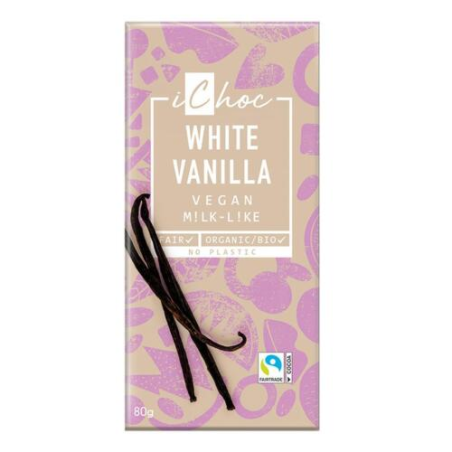 Chocolate blanco white vainilla ichoc 80g vegano