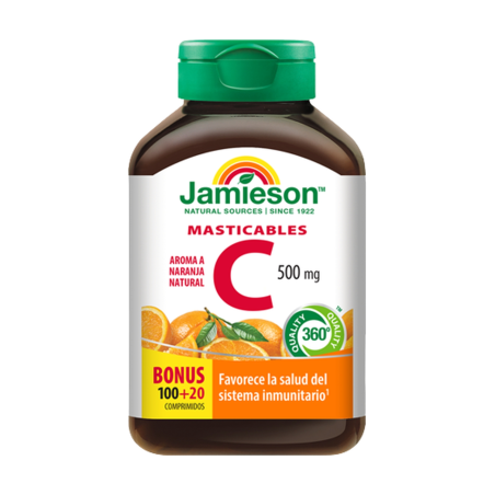 Jamieson vitamina c 500mg masticable naranja 120c