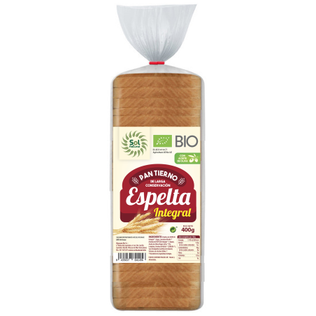 Pan  espelta integral molde 400gr sol natural