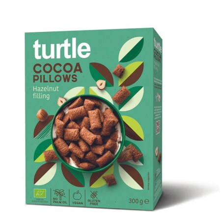 Turtle almohadillas crujientes rellenas avellana