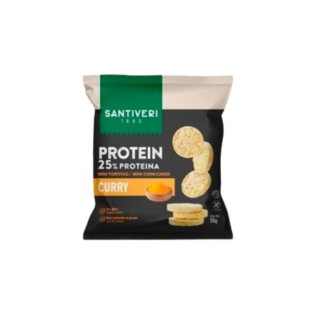 Mini tortitas protein curry santiveri 50g