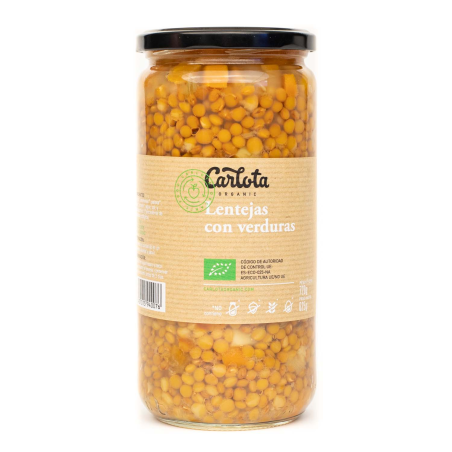 Lentejas con verduras 720g carlota organic.