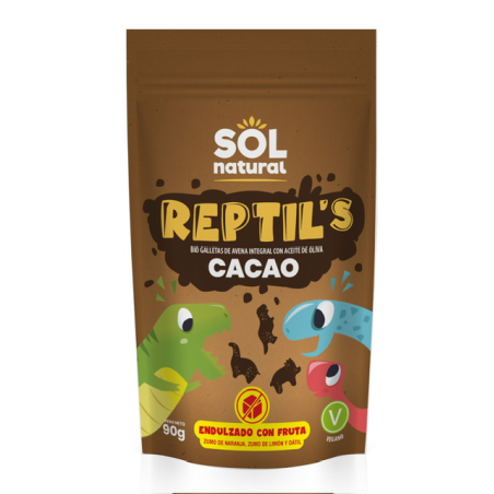 Galletas reptil´s cacao 90g sol natural