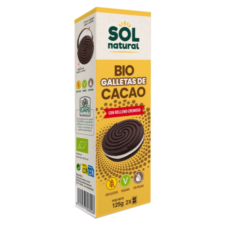 Bio galletas de cacao con relleno cremoso 125 g